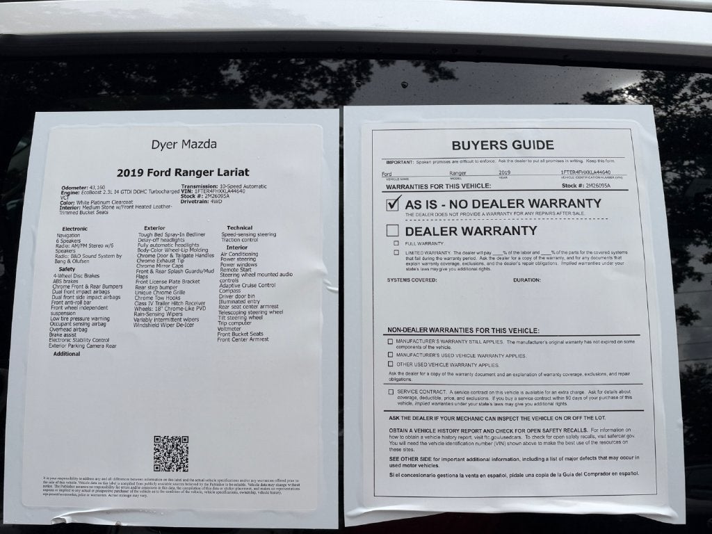 2019 Ford Ranger Lariat