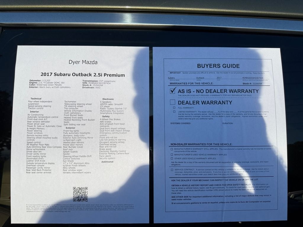 2017 Subaru Outback 2.5i Premium