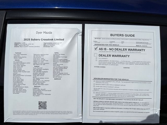 2025 Subaru Crosstrek Limited