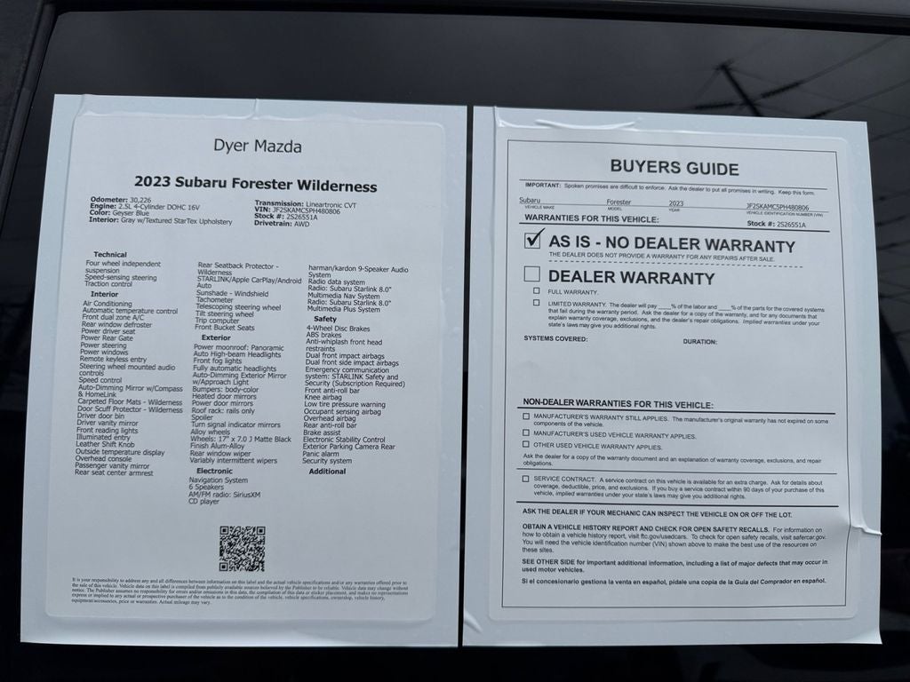 2023 Subaru Forester Wilderness